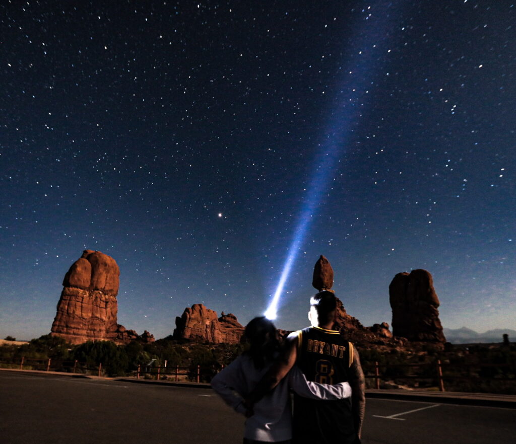 astrophotography arches national park balanced rock