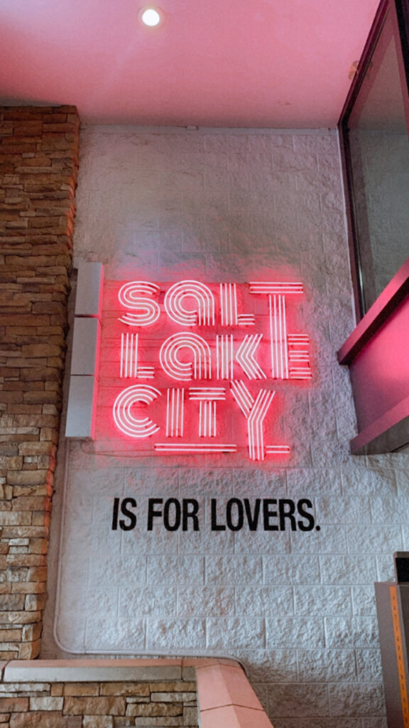 SLC salt lake city is for lovers neon sign location