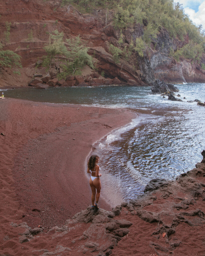 red sand each on maui hawaii road to hana