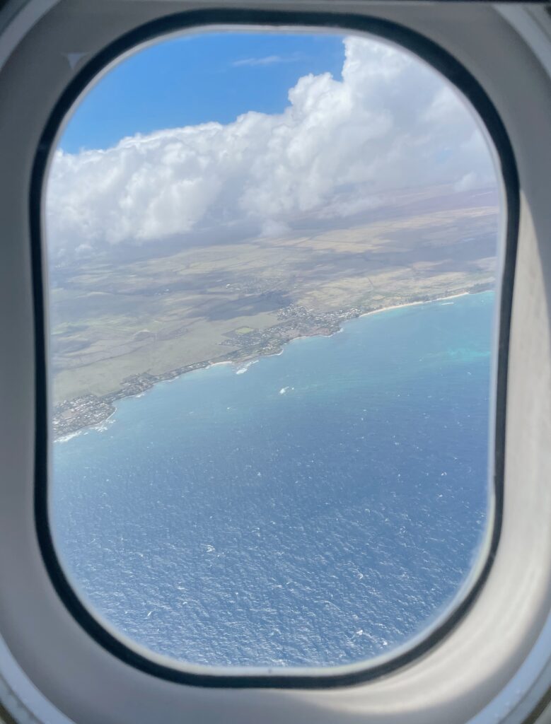 window of airplane Hawaii travel 